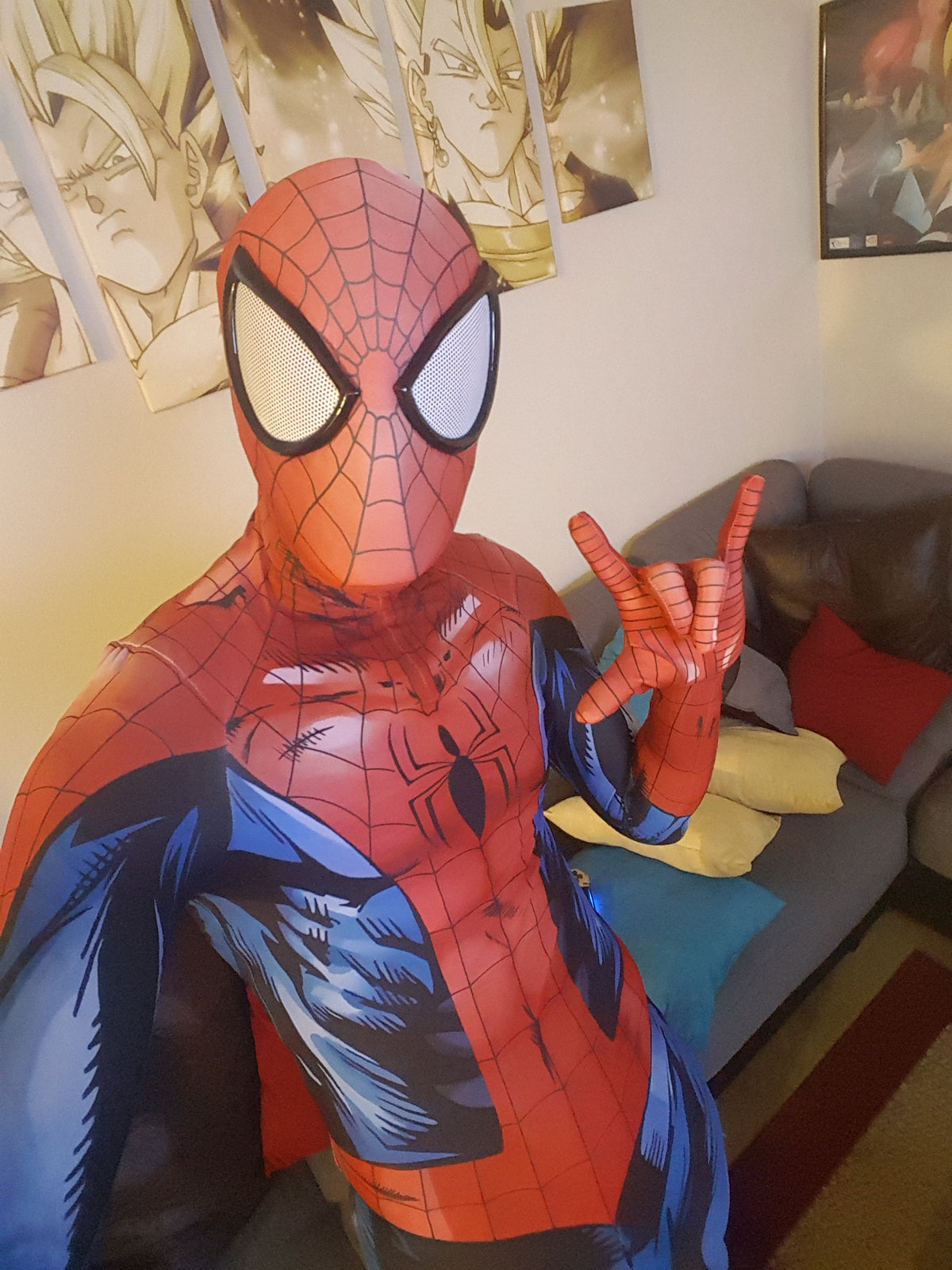 Person wearing a custom handmade Comic Spider-Man Suit
