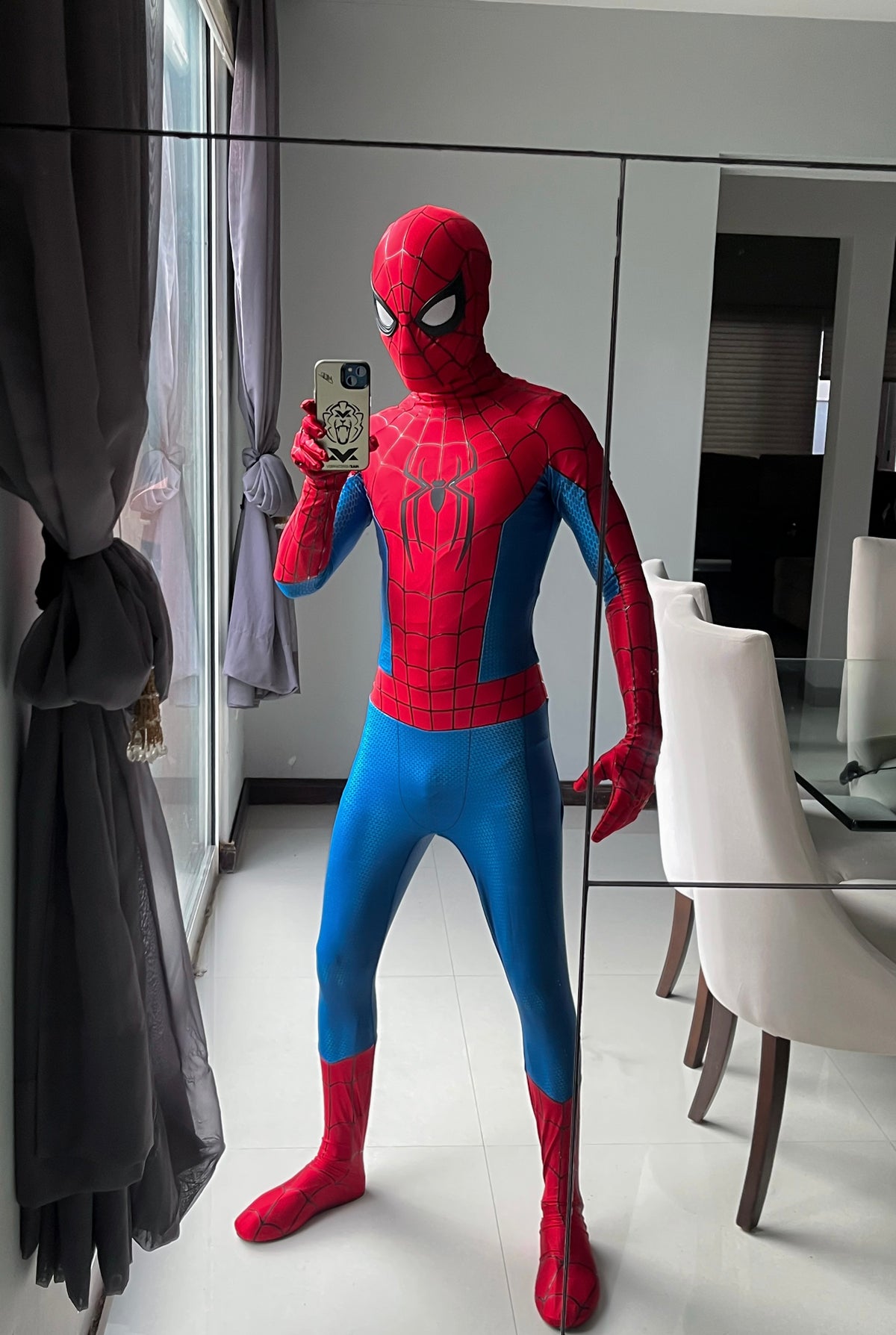 Person wearing a custom handmade Mcu Brand New Day Spider-Man Suit