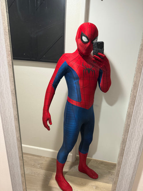 Person wearing a custom handmade Mcu Brand New Day Spider-Man Suit