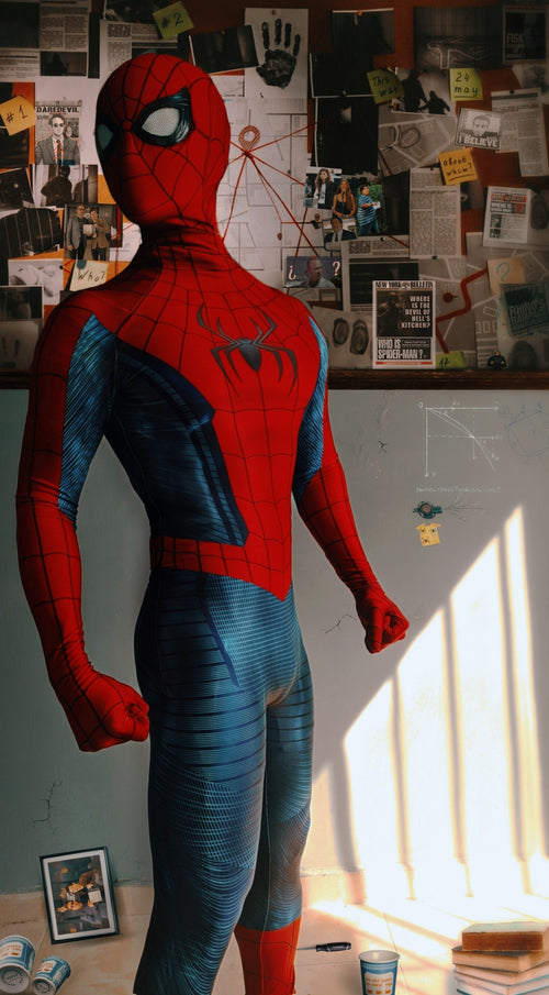 Person wearing a custom handmade Mcu Brand New Day Spider-Man Suit