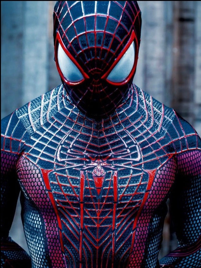Person wearing a custom handmade TASM Miles Morales Suit
