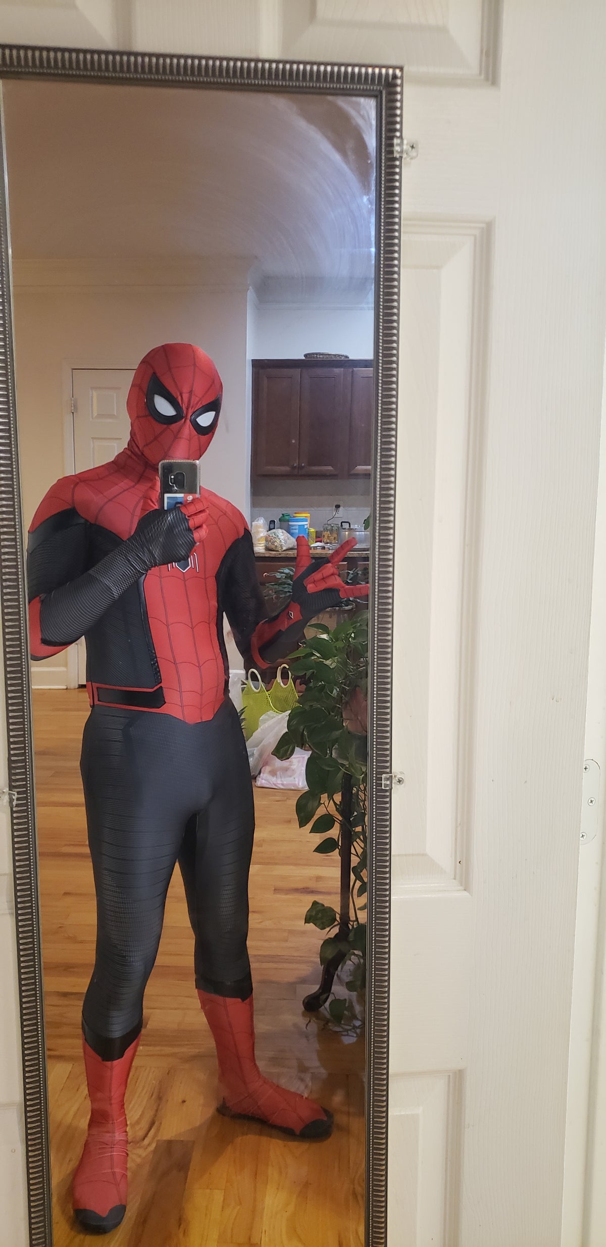 Person wearing a custom handmade Mcu Far From Home Suit