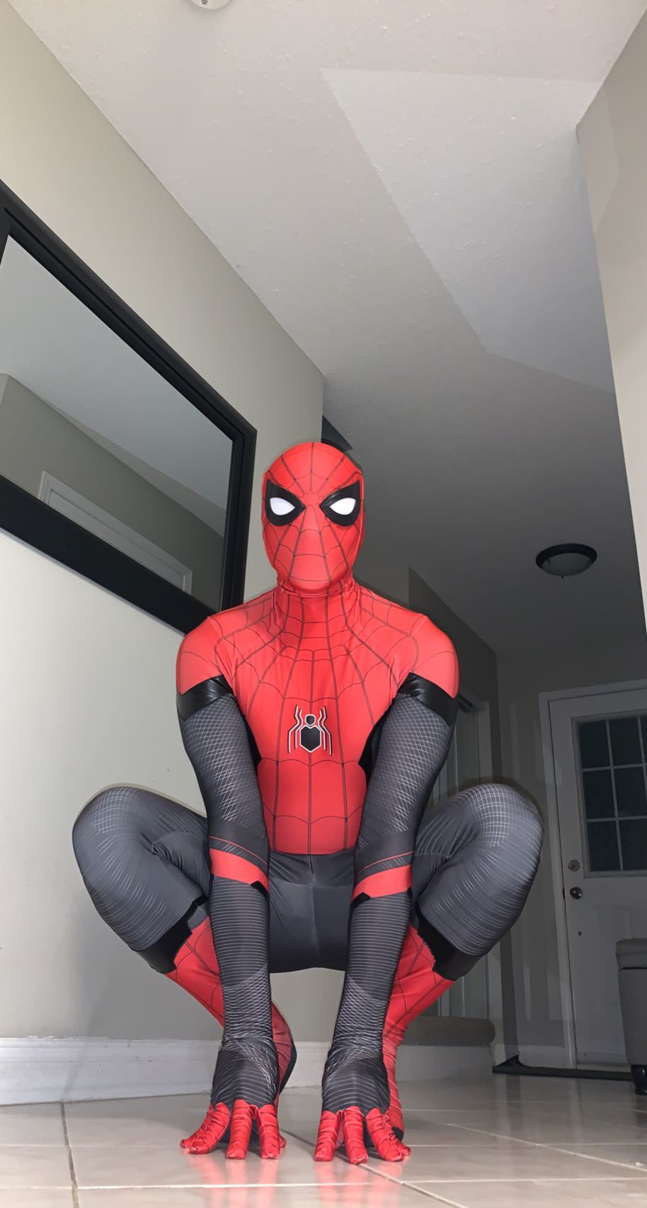 Person wearing a custom handmade Mcu Far From Home Suit