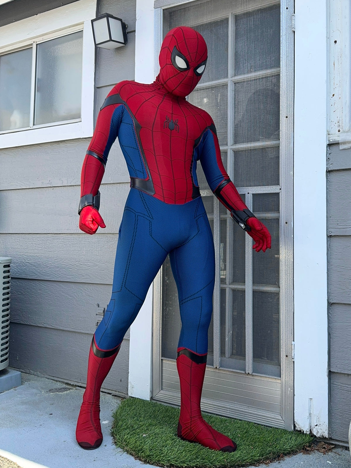 Person wearing a custom handmade Mcu Homecoming Spider-Man Suit