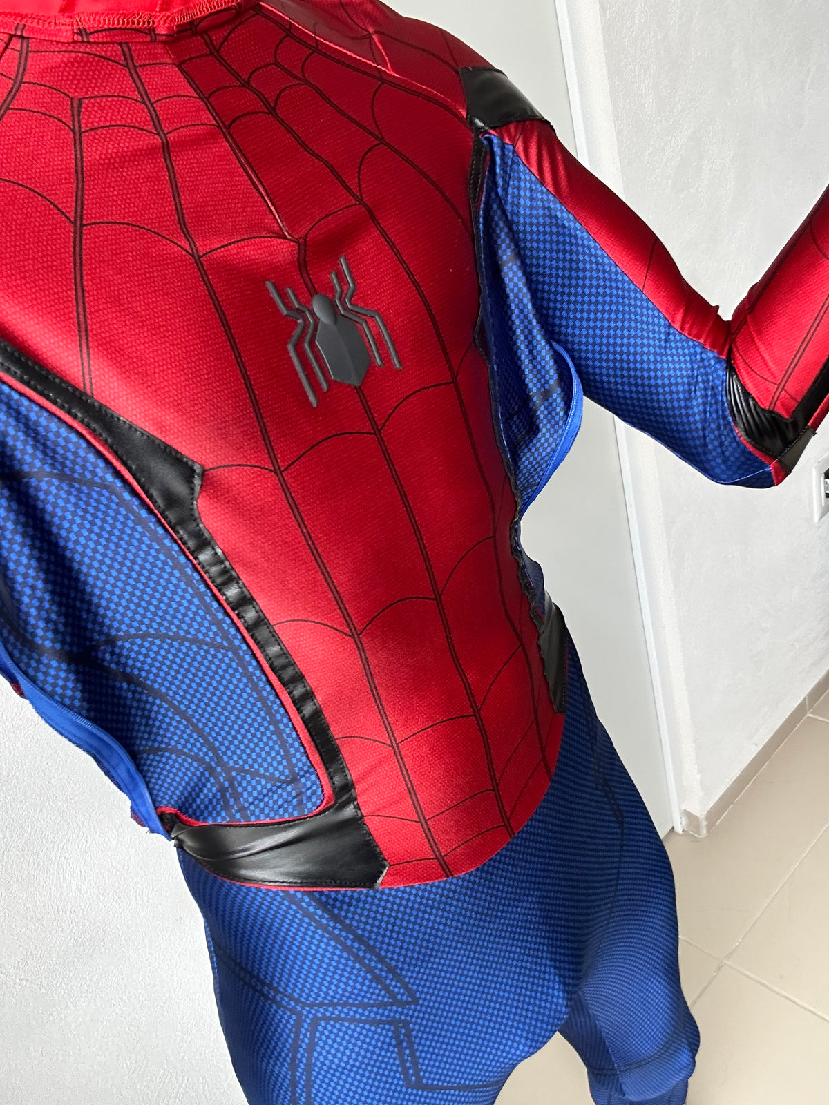 Person wearing a custom handmade Mcu Homecoming Spider-Man Suit