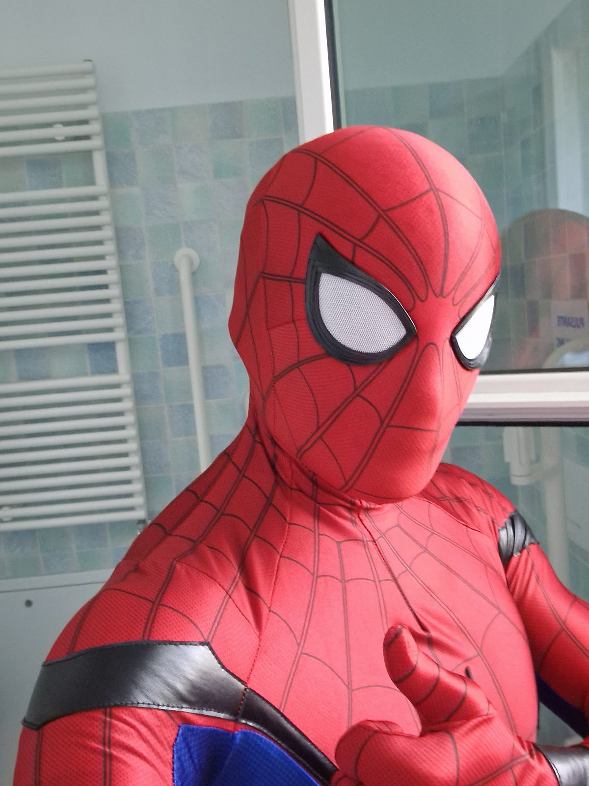 Person wearing a custom handmade Mcu Homecoming Spider-Man Suit