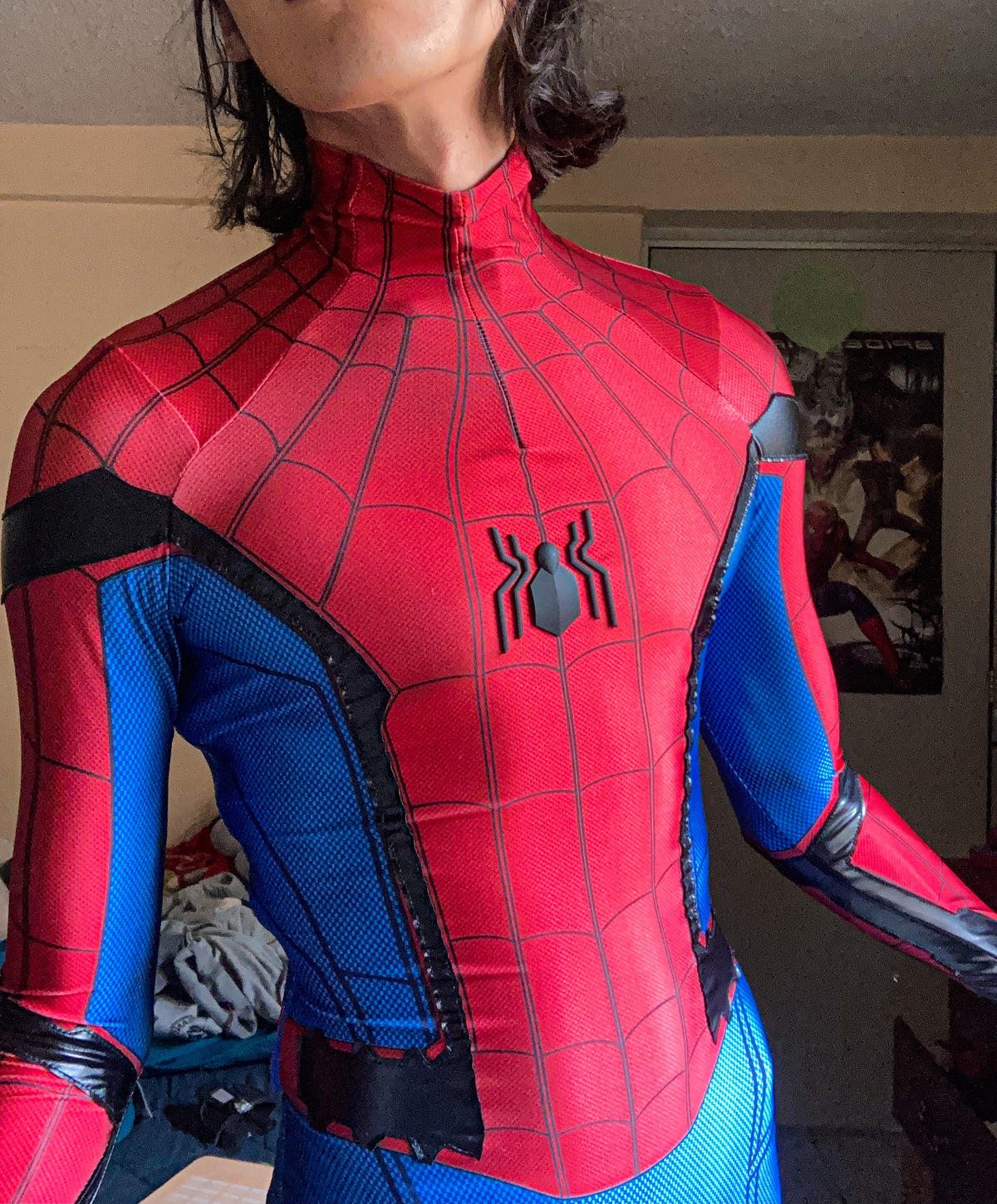 Person wearing a custom handmade Mcu Homecoming Spider-Man Suit