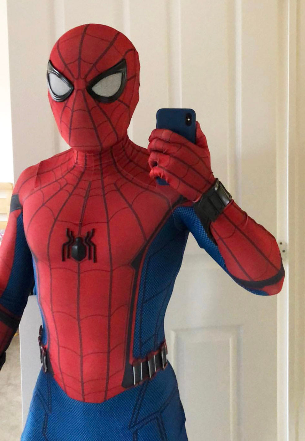 Person wearing a custom handmade Mcu Homecoming Spider-Man Suit