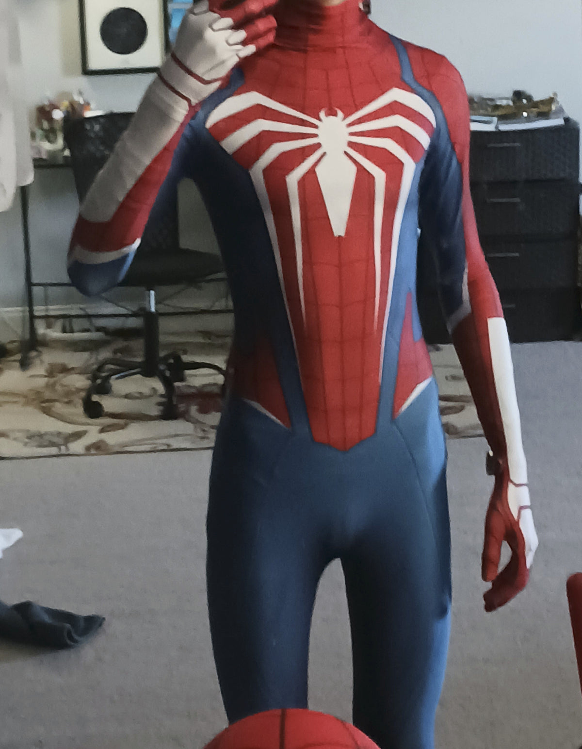 Person wearing a custom handmade Insomniac Spider-Man Suit