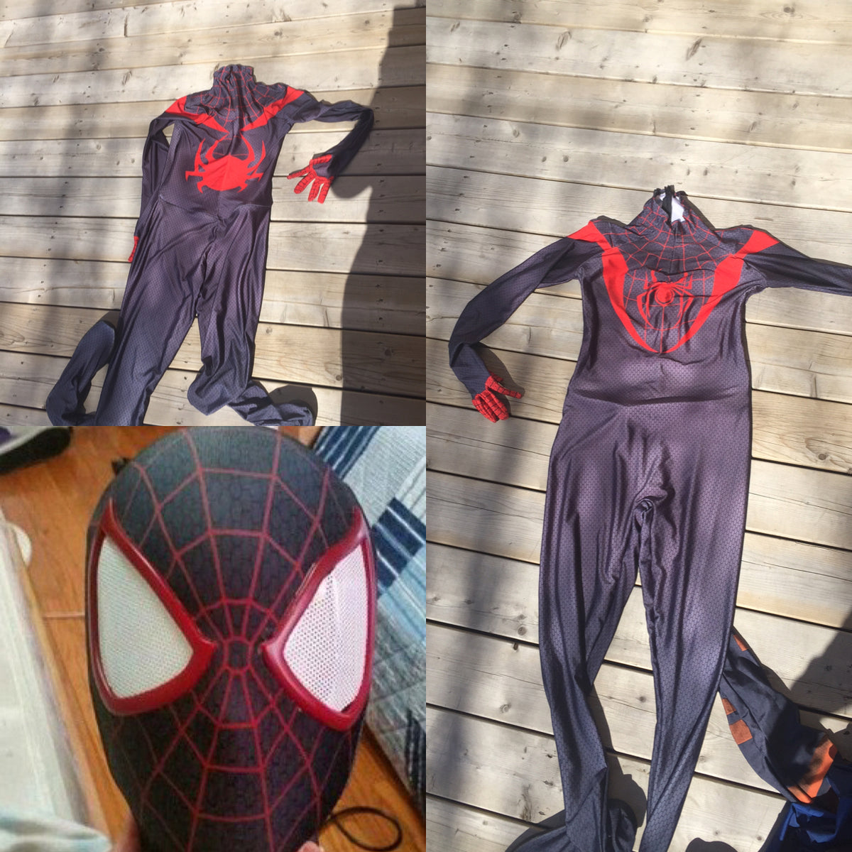 Person wearing a custom handmade Miles Morales Spider-Man Suit