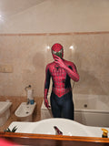 Person wearing a custom handmade Raimi Spider-Man 2000's replica suit