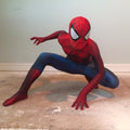 Person wearing a custom handmade Comic Spider-Man Suit