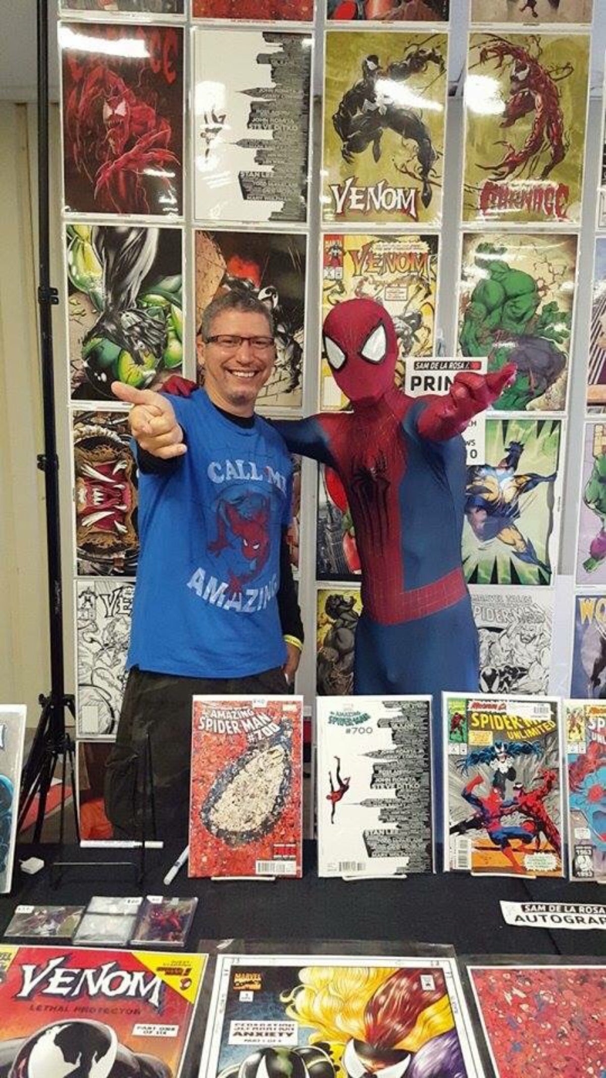 Person wearing a custom handmade TASM 2 Amazing Spider-Man 2 replica suit